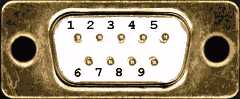 9 pin RS-232 male connector pinout